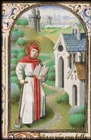 Св. Фиакра. Средневековая миниатюра